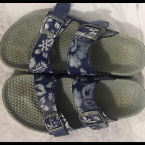 Women’s Birkenstock Two Straps size 5 Blue/White - Picture 7 of 7